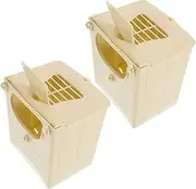 Abaodam 2pcs Parakeet Bird Breeding Box Spacious Nesting House for Indoor Outdoor Use for Lovebirds and Finches Easy Installation Bird Supplies for Cage