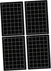 HOMSFOU 4pcs Magnetic Cutting Mat Grid for Die Cutting Iron Material Metal Strip Bolt Tray Sewing Machine Guide Knife Rest Black