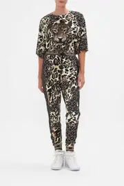 JERSEY AND SILK MIX DROP CROTCH PANT WILDCAT SOIREE
