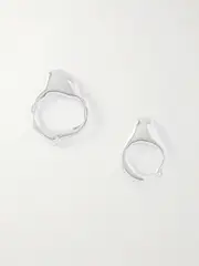 [YSSO] YSSO - Droplet Mist Silver Hoop Earrings - One size One size Silver
