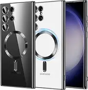 [RUNGOS] for Samsung S22 Ultra Case MagSafe, (Camera Lens Protector) [Stable Magnetic] [10Ft Drop Protection] Soft Shockproof Case for Samsung Galaxy S22 Ultra, S 22 Ultra Case Cover 6.8'' Clear Black