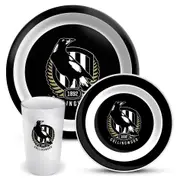 Collingwood Magpies AFL 3 Piece Melamine Dinner Set