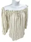 Junior XL Ana Elastic & Tie Neckline Off Shoulder Tunic Shirt Peasant Costume