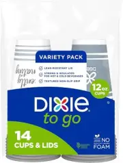 Dixie To Go Medium Paper Coffee Cups With Lids, 12 Oz, 14 Count