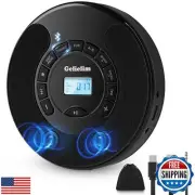 Gelielim CD Player with Dual Stereo Speakers, 2000 mAh Rechargeable Walkman C
