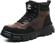 [DINGGU] Work Boots for Men Safety Steel Toe Boots Comfortable，Construction Boots Non Slip Mens Composite Toe Boots Botas De Trabajo Para Hombre