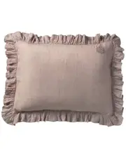 Orchids Lux Home 100% European Space Dyed Linen Blush Sham Set