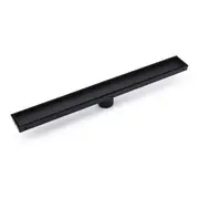 Matt Black 600mm Tile Insert Linear Shower Grate Floor Drain 50mm Waste Outlet