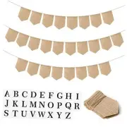 26pcs DIY Burlap Banner with 26 Letter Stencil Kit, DIY Alphabet Banners Name