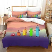 v2640 Bed Sheets Fashion Cartoon Number-Blocks Bedding Set Double Twin King Duvet Cover Comforter Pillowcase Boys Girls Adults Bedroom 3-Piece Bedding