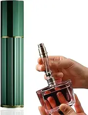 UULANFA Refillable Perfume Atomizer Travel Size Cologne Spray Bottle Empty Mini Perfume Bottles Striped Design Portable Scent Pump Case Easy to Fill Perfume Dispenser 5ml (Green)