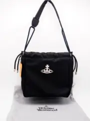Vivienne Westwood Hobo Bag Black Shoulder bag Nylon Inner pocket Drawstring