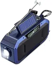 Emergency Radio,Weather Radio Hand Crank AM/FM/SW/Weather Alert Portable Radio with Cellphone Charger, Headphone Jack, Flashlight, Reading Lamp and SOS Alarm