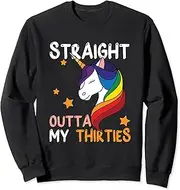 [X.Style] Straight Outta My Thirties 1983 40th Birthday Gag for Women Sweatshirt ds1721 Sweater (XL) Black