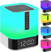 Bluetooth Speaker with Night Light, 5 in 1 Alarm Clock, 48 Clear, Multicolor