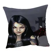 Hunger Pains the Undead Goth Vampire Girl Cushion Cover