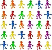 NILLOS Stretchy Smiley Men, 30 PCS Stretchy Sticky Toys for Fun Birthday Party Favors, Classroom Rewards (Color Mixing)