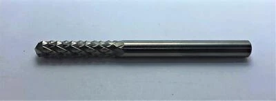 1/4" Diam Solid Carbide Diamond-Pattern Drill Point Burr End Router Bit