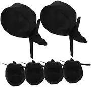 [Ipetboom] 6pcs Japanese Style Chef Hat Ribbon for Men Women Kitchen Staff Waiters Restaurant Cooking Black