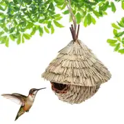 Woven Bird Straw House Grass Bird for Outside Hanging Hummingbird Houses