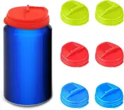6 PCS Soda Can Lids Can Covers, Bottle Caps, Spill-proof Soda Pop Tops for Be...