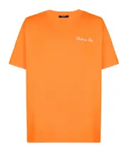 Relaxed T-shirt with Balmain Signature embroidery XS orange