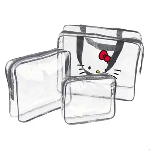 新品卡通kitty收納袋 ins輕奢透明化妝包 PVC防水洗漱包 旅行收納包盥洗包 健身包游泳包 三件式
