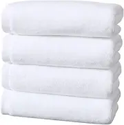 SOESFOUFU 4Pcs Cotton Thickened Facial Towels 35x75cm White Bath Towels for Hotel & Beauty Salon Soft & Absorbent Face Washing Towels Ideal for Spa and Daily Use