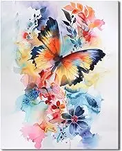 TFIAVSIN DIY Painting by Numbers for Adults, Colourful Butterfly Paint by Numbers, 16x20 Inch Adults Paint by Number Kits for Beginners on Canvas, Flameless Color by Number Art Kits