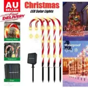 5 in 1 Solar Candy Cane LED Light Outdoor Christmas Tree Garden Pathway Decor NJ
