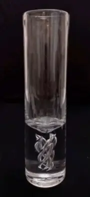 Simone Pearce 10" Hand Blown Glass Flower Vase With Swirl Design..New