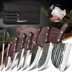 8Pcs Boning Knives Set Slaughter Knife Butcher Knife High Carbon Steel Cleaver