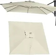 MAEEHDNKM 8'x8' Cantilever Umbrella Replacement Canopy Square 8 Ribs Pool Umbrella Top Cover, Yard Market Parasol Cloth Anti-UV Replacement Fabric