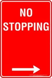 No Stopping Arrow Right | Parking Signs