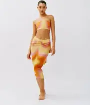 NWT With Jean Naomi Set in Ziggy Yellow Pink and Orange Skirt Only Size XS