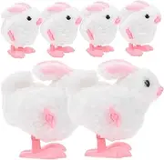 ERINGOGO 6Pcs Rabbit Wind Up Cute Plush Bunny Clockwork Plaything for Bright Colors Material Party Favors for Easter and Birthday Celebrations