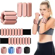 Adjustable Pilates Arm Leg Wrist Ankle Weights for Women Men, Wearable Silicone Ankle Weights Bracelets Suitable for Home Gym Workout, Running, Yoga, Dance, Barre, Walking, Set Of 2 (1lb Each)