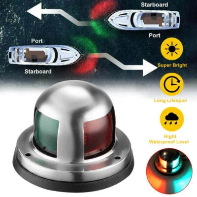 12V Marine Boat Yacht Pontoon Port Side Starboard LED Navigation Light Red/Green
