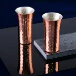 【ASAHI 食樂工房】日本製 純銅 槌目銅杯 啤酒杯 酒杯(150ML 2入禮盒組)