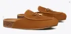 Tory Burch Tory Charm Mules Flat Toasted Caramel Real Suede Natural Cork Size 11