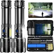 Flashlights High Lumens Rechargeable, 2 Pack LED Flashlight 990000 Lumen.