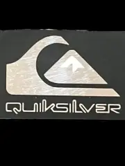 Vintage 1980s Quiksilver Surfing Sticker Black & Reflective Silver Not A Reissue