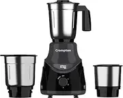 Crompton DS 500 BLK 500-Watt Mixer Grinder with Powertron Motor & Motor Vent-X Technology (3 Stainless Steel Jars, Black & Grey)