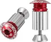 uxcell Bike Handlebar End Plugs Aluminum Bar End Caps 18-20mm Adjustment Expanding Locking with Screw for MTB Road BMX Fixed Gear Bike, Red