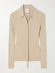 [COURREGES] COURREGES - Ribbed-knit Cardigan - Beige - x large x large Neutrals