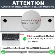 MacBook Air 15 inch Case M2 A2941 Shiny Plastic Hard Shell Case Keyboa for 2023
