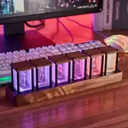Home Vintage Decor RGB Retro Nixie Tube Glow LED Color Digital Desk Clock Gift