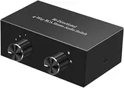 Bi Directional 4 Way RCA Stereo Audio Switch Sound Receiver for Theater