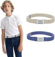 [SGERUFZ] Pack of 2 Children's Magnetic Belts, Elastic Adjustable Children's Belt, Invisible Women's Belt, Wide Elastic Belt, Skinny Elastic Waist Belt for Boys, Belt for Jeans