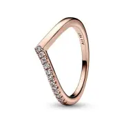 Pandora Timeless Wish Half Sparkling Ring Rose Gold-Plated 182394C01-54 Size 7